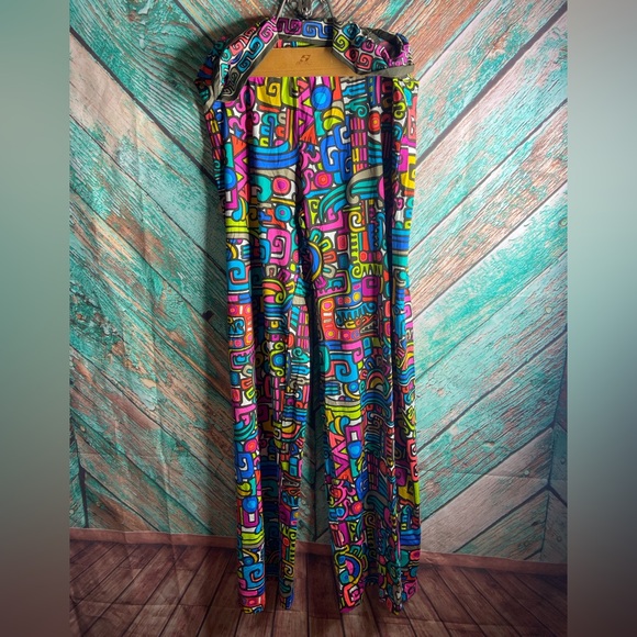 Trina Turk Vivid Maya Patterned Nylon Spandex Fold Over Waist Pants - Picture 8 of 9